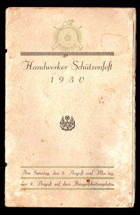 Programmheft: Schützenfest des Handwerker Schützenvereins 1930