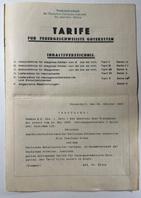 Tarife für feuergeschweisste Güteketten, 30. Oktober 1933 (Faltblatt)