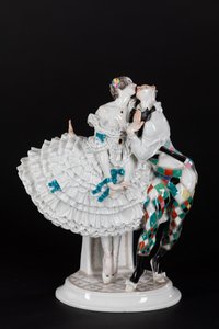 Skulptur "Harlekin und Colombine aus dem Russischen Ballet"