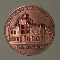 Bronze-Medaille der Zeche Adolf von Hansemann
