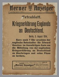 "Kriegserklärung Englands an Deutschland."