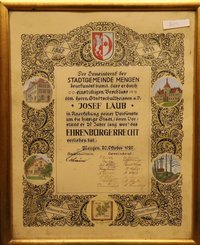 Ehrenbürgerrecht für Josef Laub 1922