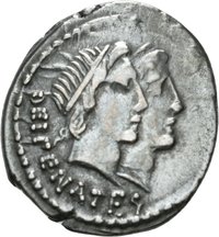 Denar des C. Antius Restio mit Darstellung des Hercules