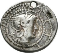 Denar des M. Acilius mit Darstellung des Hercules in einer Quadriga