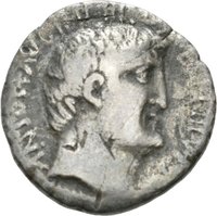 Denar des M. Antonius mit Inschrift des M. Iunius Silanus