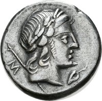 Denar des P. Crepusius mit Darstellung eines Reiters