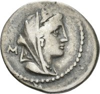 Denar des C. Fabius Hadrianus mit Darstellung der Victoria