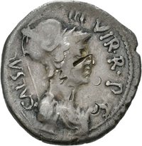 Denar des Octavian mit Darstellung eines Legionsadlers