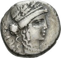 Denar des C. Iulius Caesar mit Darstellung eines Tropaions