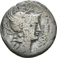 Denar des L. Cornelius Sulla und des L. Manlius Torquatus mit Darstellung einer Triumphquadriga