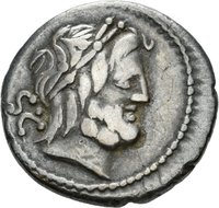 Denar des L. Procilius mit Darstellung der Juno Sospita