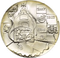 Medaille von Victor Huster auf das Merkelsche Schwimmbad in Esslingen