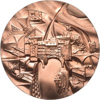 Medaille von Victor Huster auf die Stadt Esslingen und den Neckar