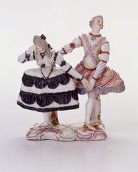 Operntänzerpaar mit Reifröcken