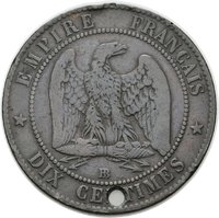 Spottmedaille - umgestaltetes 10 Centime Stück von 1854