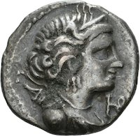 Tetrobol aus Massalia mit Darstellung der Artemis