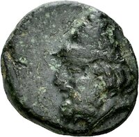 Bronzemünze aus Birytis (Troas) mit Darstellung einer Keule