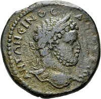 Bronzemünze aus Nikomedia (Bithynien) für Caracalla