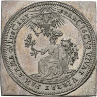 Medaillenklippe der Reichsstadt Schwäbisch Hall auf die erste Säkularfeier des Westfälischen Friedens, 1748