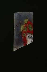 Rechteckige Mosaikglas-Einlage mit Dionysos-Maske