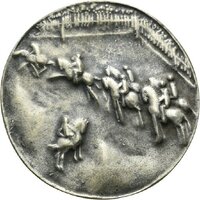 Einseitige Medaille auf ein Pferderennen in Schwäbisch Gmünd