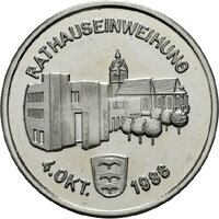 Medaille auf die Rathauseinweihung der Stadt Fellbach am 4. Oktober 1986