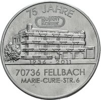Medaille auf das 75jährige Jubiläum der Firma Reifen Kaiser in Fellbach