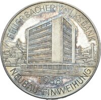 Medaille auf die Einweihung des Bankgebäudes der Volksbank Feuerbach 1958