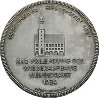 Medaille auf die Vollendung des Wiederaufbaus von Freudenstadt 1954