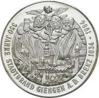 Medaille auf 350 Jahre des Stadtbrands von Giengen a. d. Brenz