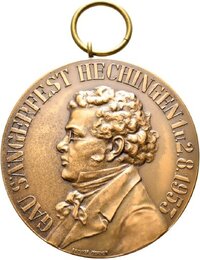 Medaille auf das Gau Sängerfest Hechingen 1953