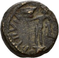 Bronzemünze aus Paestum/Poseidonia (Lukanien) für Tiberius
