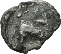 Diobol aus Thurioi (Lukanien) mit Darstellung der Athena