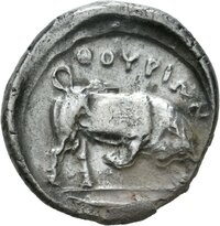 Stater aus Thurioi (Lukanien) mit Darstellung der Athena