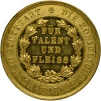 Goldene Preismedaille der Königlichen Kunstschule in Stuttgart