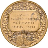 Medaille von Mayer & Wilhelm auf die Silberhochzeit von König Wilhelm II. und Königin Charlotte von Württemberg