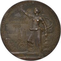 Medaille auf die deutsche. Fachausstellung für das Hotel- und Wirtschaftswesen und verwandte Gewerbe 1910 in Stuttgart