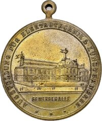 Medaille auf die Ausstellung für Elektrotechnik und Kunstgewerbe in Stuttgart