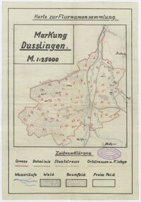 2 Fragebogen und Karte Dußlingen, OA Tübingen