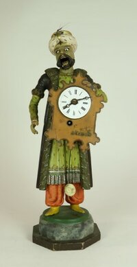 Uhr in Form einer männlichen Figur in orientalischer Tracht