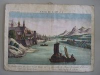 Guckkastenbild der Reihe "Augsburger Folge" mit Darstellung der kurfürstlichen Residenz Bonn