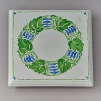 Fliese-Untersatz mit rundem Blumenornament