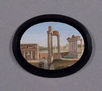 Mosaik-Brosche mit römischer Ruine
