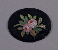 Brosche mit Rosenbouquet aus Mosaikeinlage