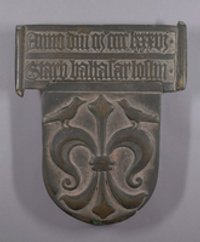 Epitaph des Baltasar Loslin mit Wappen aus Bronze