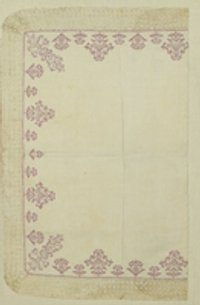 Decke mit Phantasieblüte und Tulpe bestickt