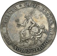 Silbermedaille auf den Tod des Kölner Erzbischofs Clemens August und die Sedisvakanz, 1761