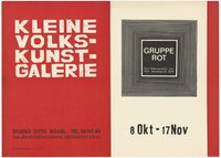 Ausstellungswerbung: "Gruppe Rot: Eine Dokumentation zum XXV. Jahrestag der DDR" vom 08. Oktober bis zum 17. November 1974