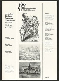 Austellungswerbung: "Berliner Tage der Volkskunst – Malerei und Grafik" vom 27.04. bis zum 06.06.1982