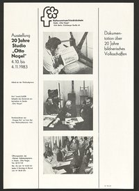 Austellungswerbung: "20 Jahre Studio ,Otto Nagel'" vom 04.10. bis zum 04.11.1983